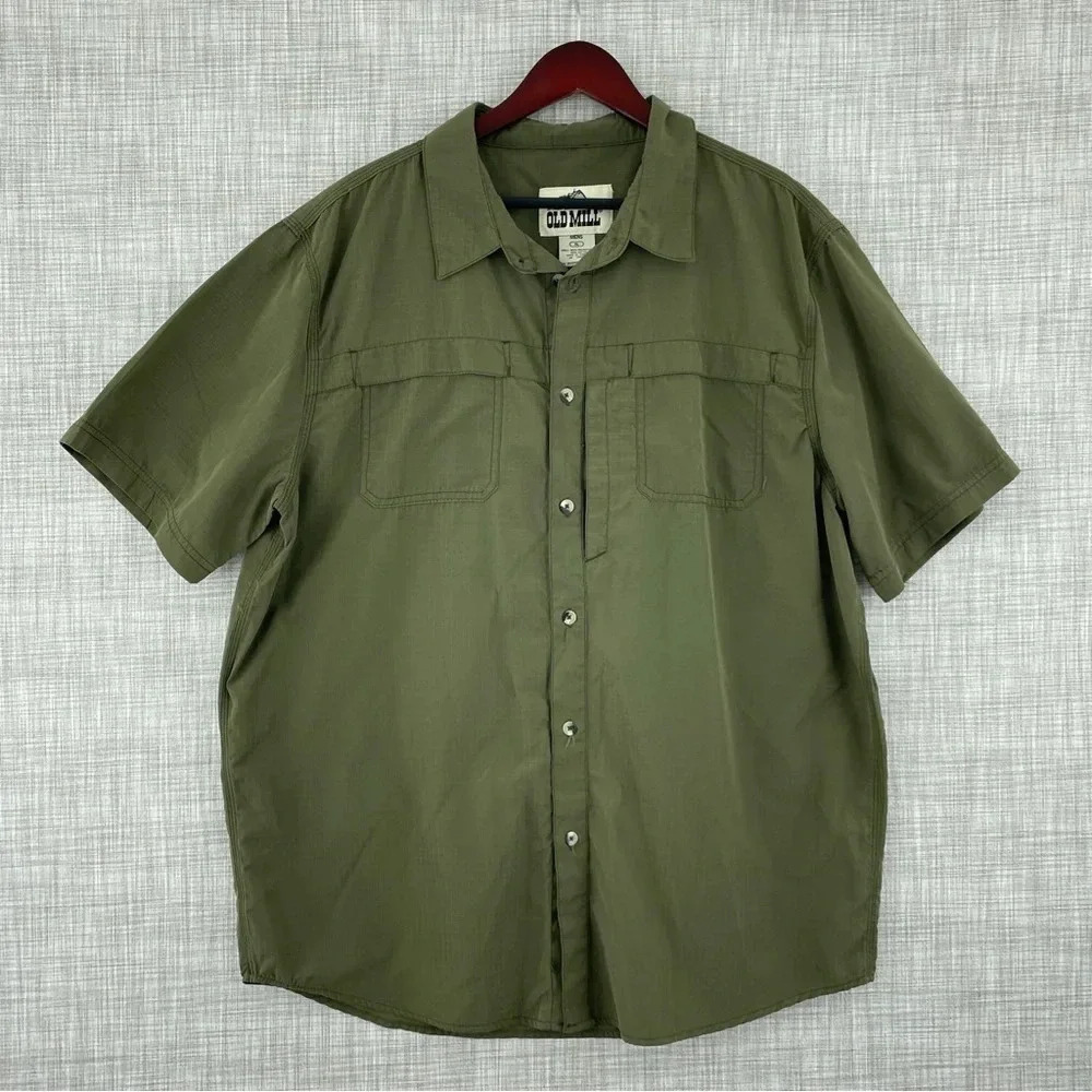 Old Mill Men's Size XL Polyester outdoor button down short sleeve shirt 0516